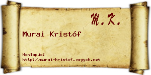 Murai Kristóf névjegykártya